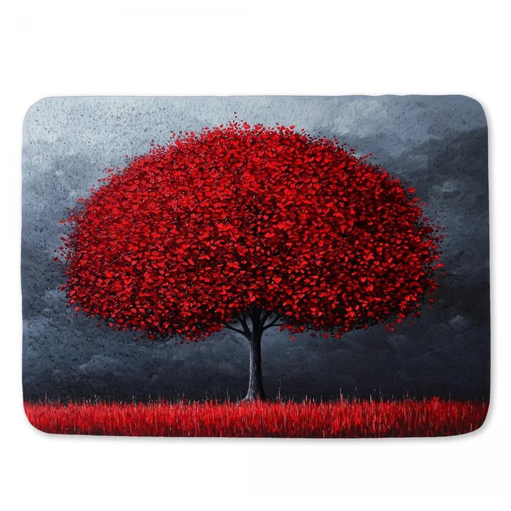 Red Tree Bath Mat